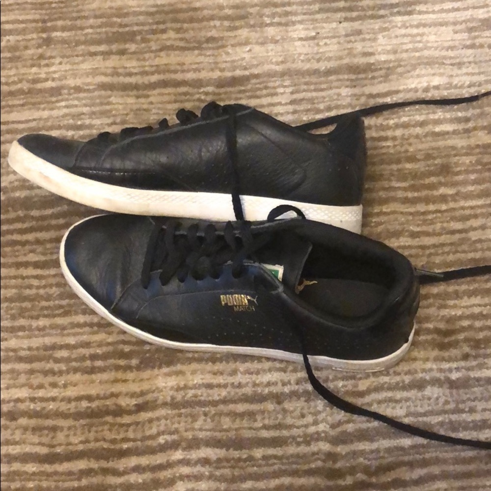 Puma match black leather sneakers